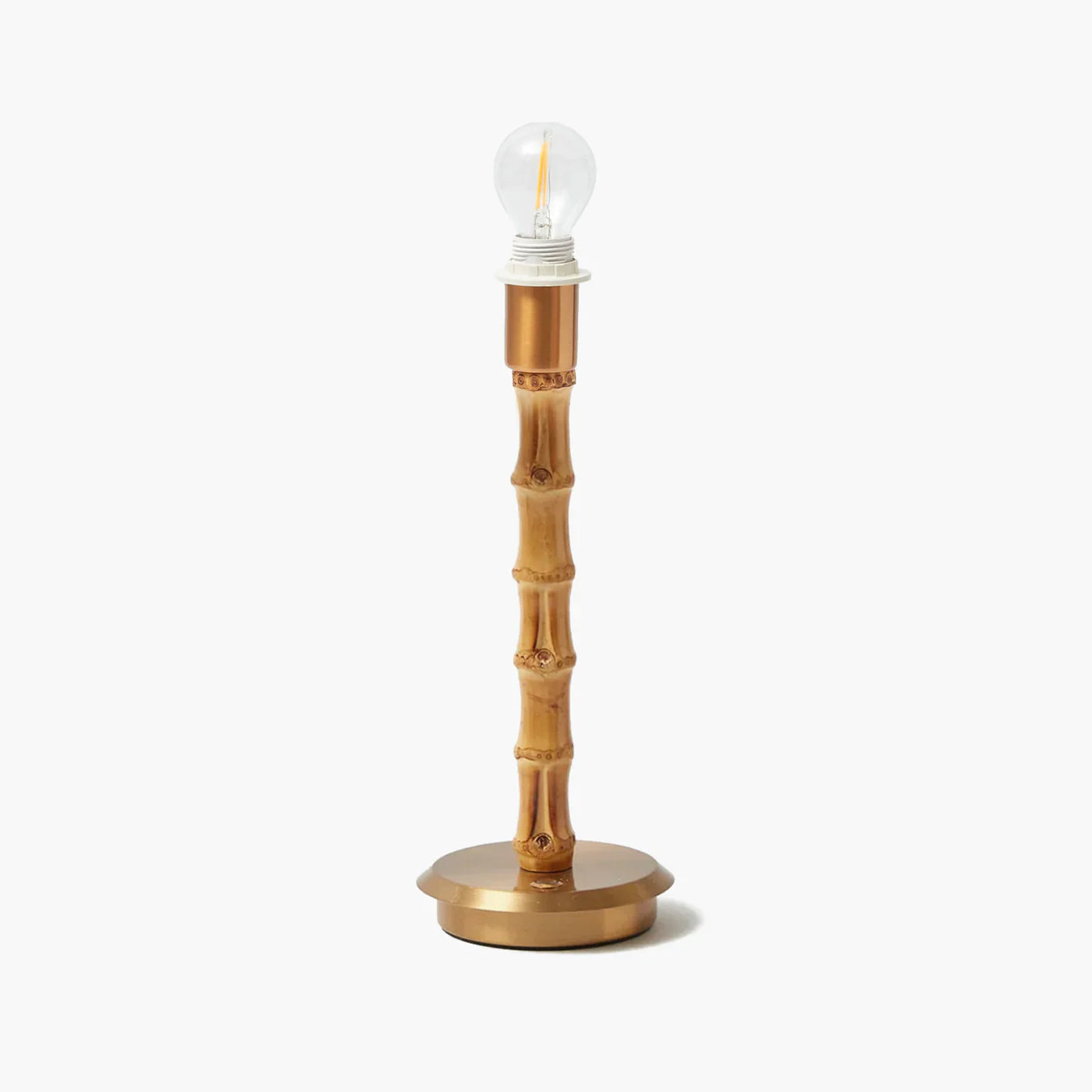 Bamboo Rechargeable Lamp with Tiger Print Shade (18cm)