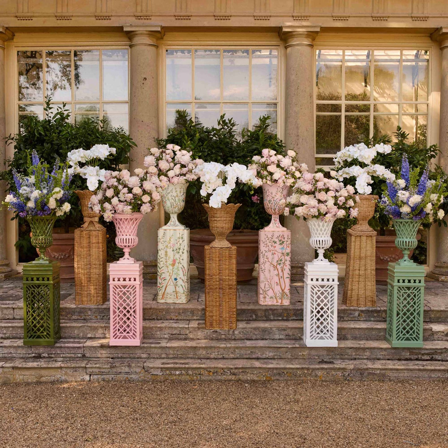Chinoiserie Tole Urn & Pedestal