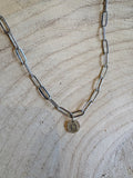 letter paperclip chain necklace - d