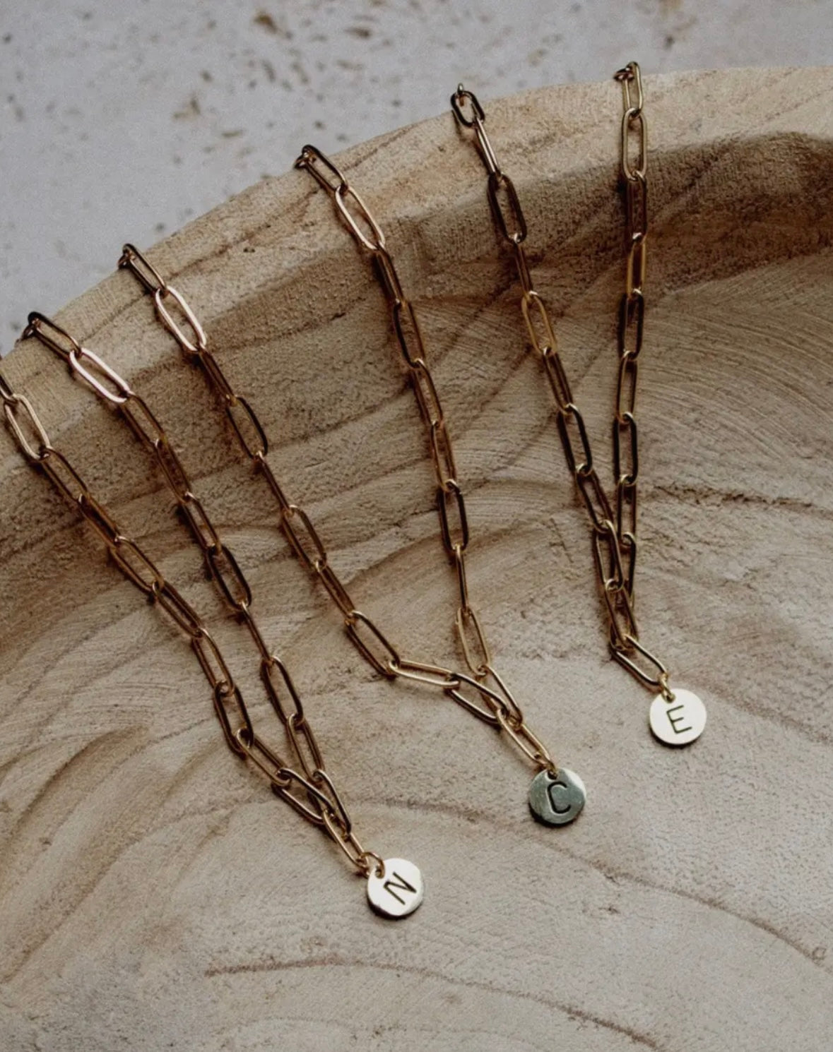 letter paperclip chain necklace - n