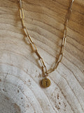 letter paperclip chain necklace - t