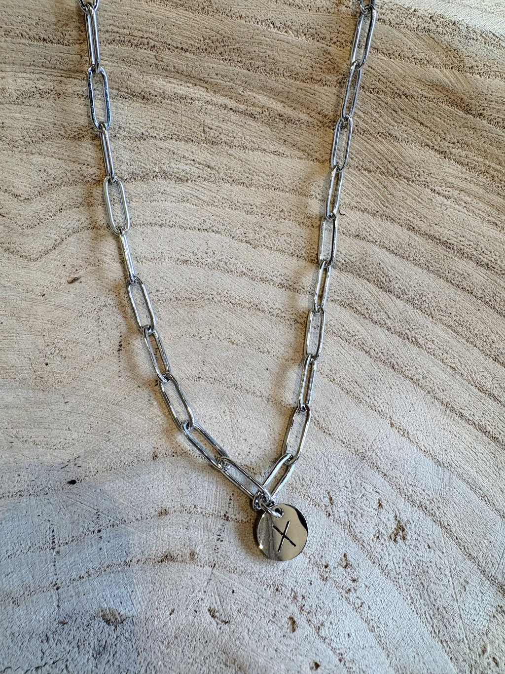 letter paperclip chain necklace - x