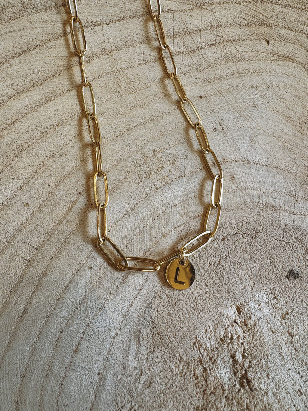 letter paperclip chain necklace - l