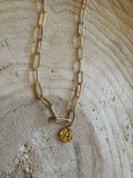 letter paperclip chain necklace - r