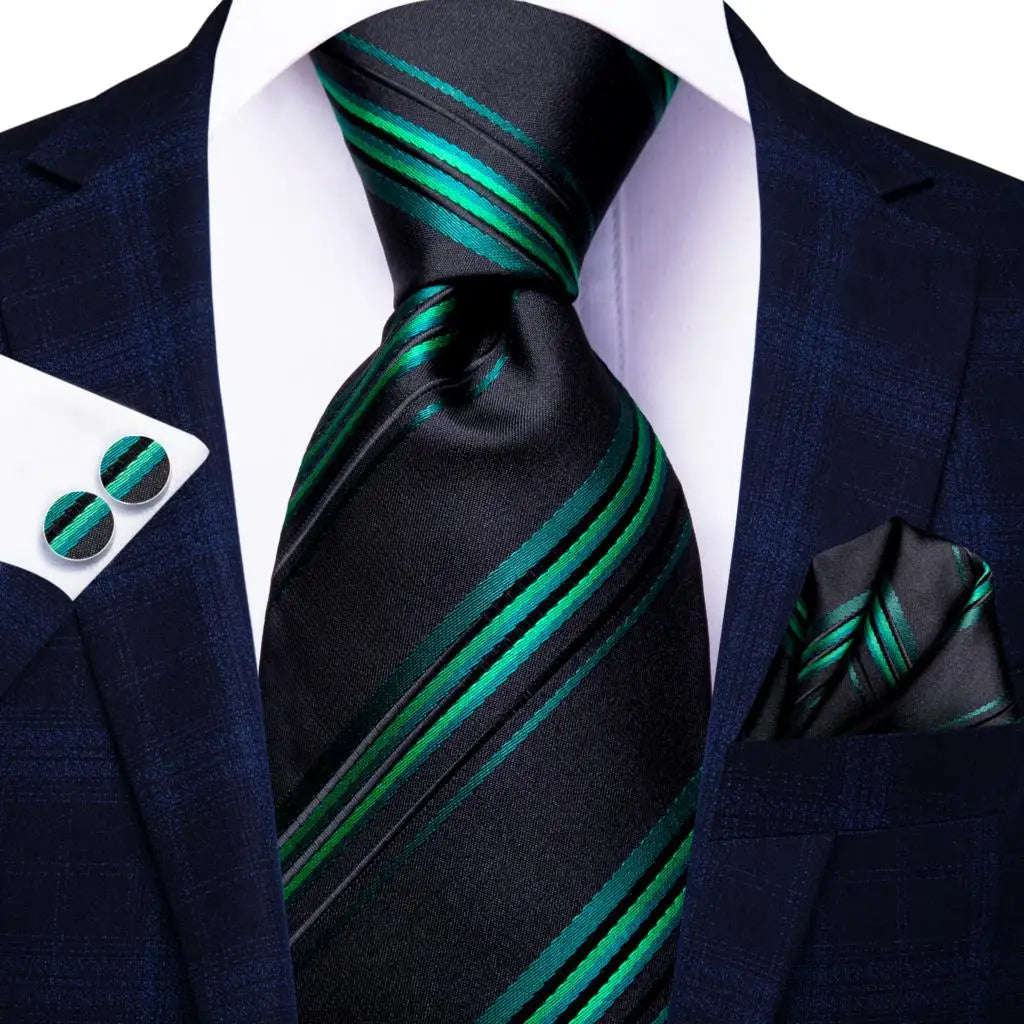 Hi-Tie Blue Business Solid 100% Silk Men's Tie NeckTie 8.5cm Ties for Men Formal Luxury Wedding High Quality Gravata