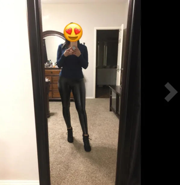 Faux Leather Plus Size Leggings for Women Big Size 5XL 6XL 7XL Black  Girls Spandex Clothing Pleather PU Leggings