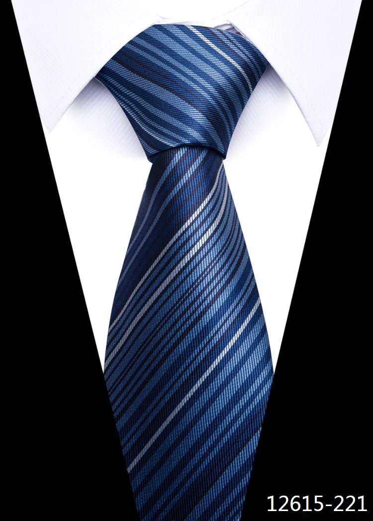 Tie For Men Newest design Luxurious 7.5 cm Necktie Shirt Accessories Striped Dark Red Man's New Year's Day
