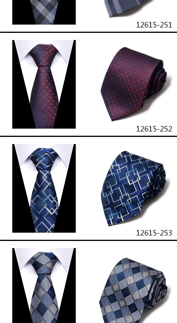 Tie For Men Necktie Fashion Brand Factory Sale 7.5 cm Gravatas Sliver Man's Plaid Shirt Accessories St. Valentine's Day