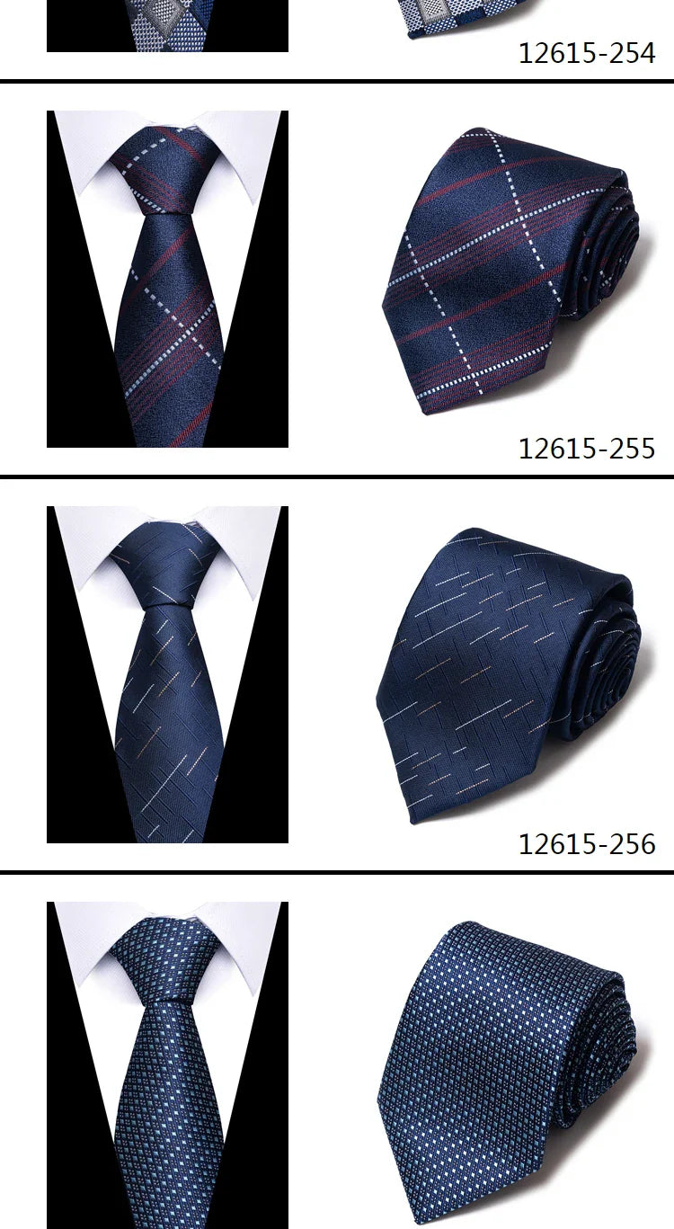 Tie For Men Newest design Luxurious 7.5 cm Necktie Shirt Accessories Striped Dark Red Man's New Year's Day