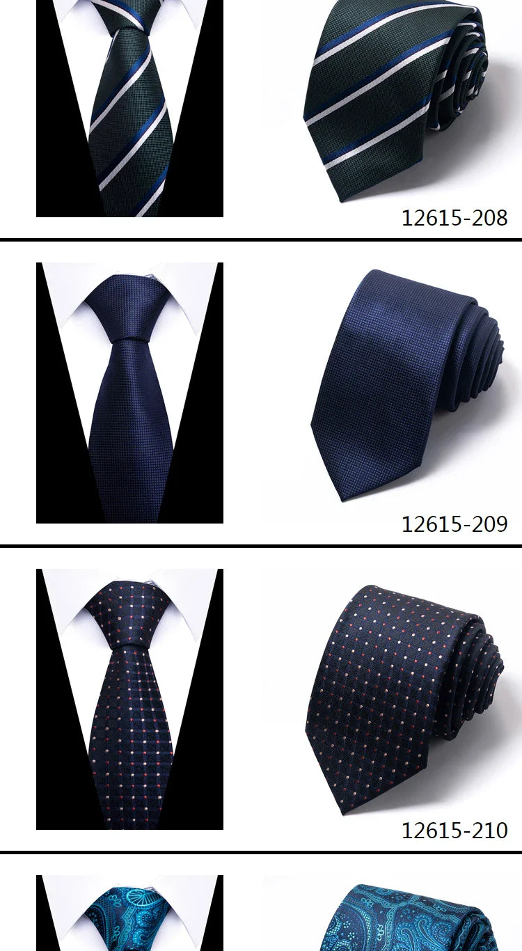 Tie For Men Newest design Luxurious 7.5 cm Necktie Shirt Accessories Striped Dark Red Man's New Year's Day