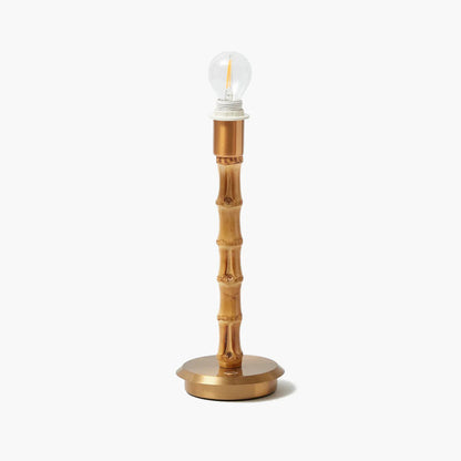 Bamboo Rechargeable Lamp with Tiger Print Shade (18cm)