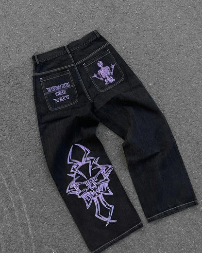American Fashion Trend Selling Washed Jeans Women Men Y2K New Street Retro Joker Straight Wide Leg Pants Unisex Punk Loose Jeans