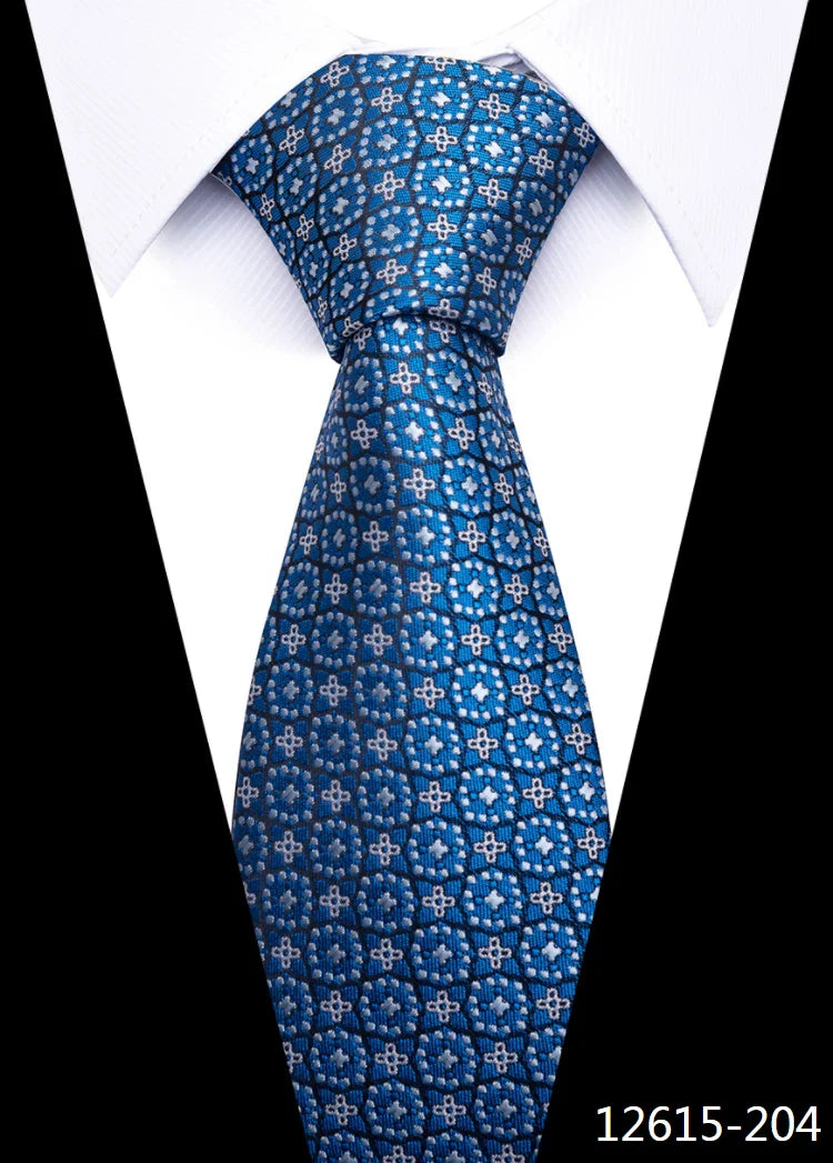 Tie For Men Newest design Luxurious 7.5 cm Necktie Shirt Accessories Striped Dark Red Man's New Year's Day