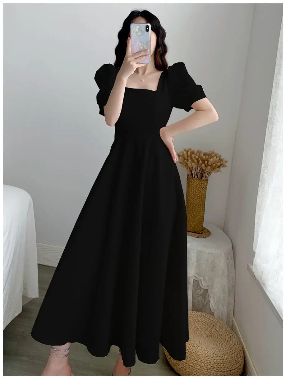 Dresses for Women 2023 Spring New White Dress Women's White Skirt Waist Slimming Temperament Over-the-knee Long Skirt Summer