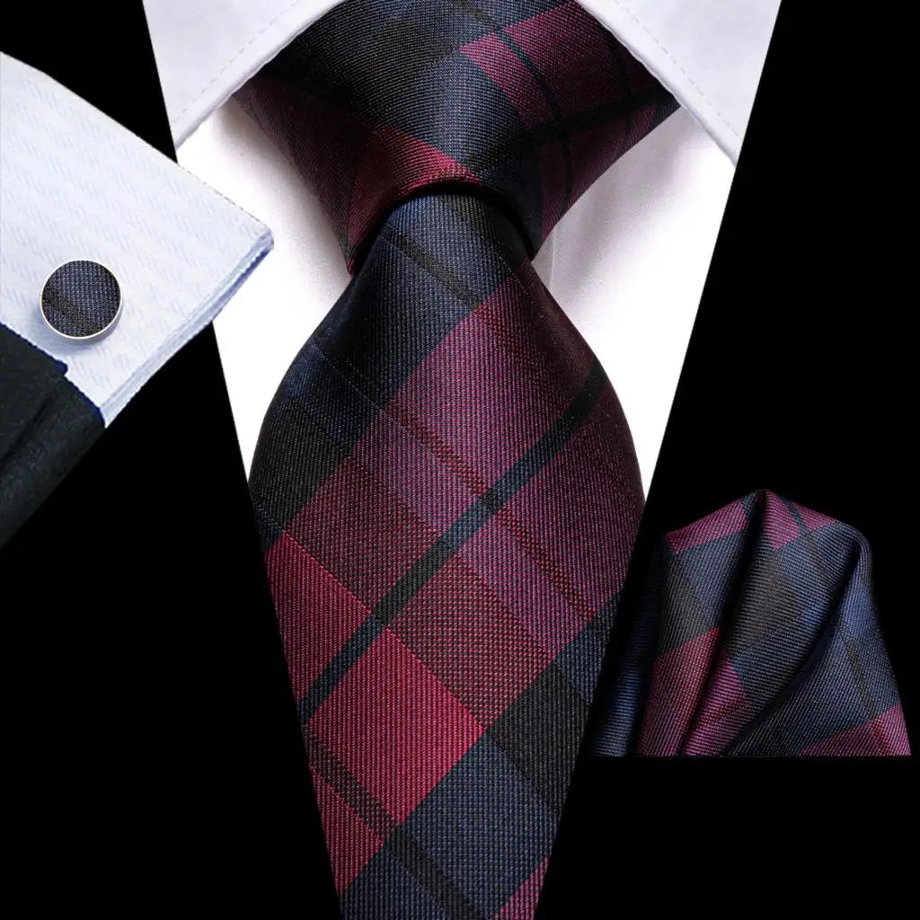 Hi-Tie Blue Business Solid 100% Silk Men's Tie NeckTie 8.5cm Ties for Men Formal Luxury Wedding High Quality Gravata