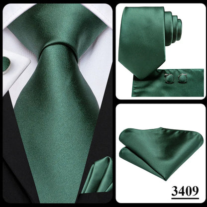 Hi-Tie Blue Business Solid 100% Silk Men's Tie NeckTie 8.5cm Ties for Men Formal Luxury Wedding High Quality Gravata