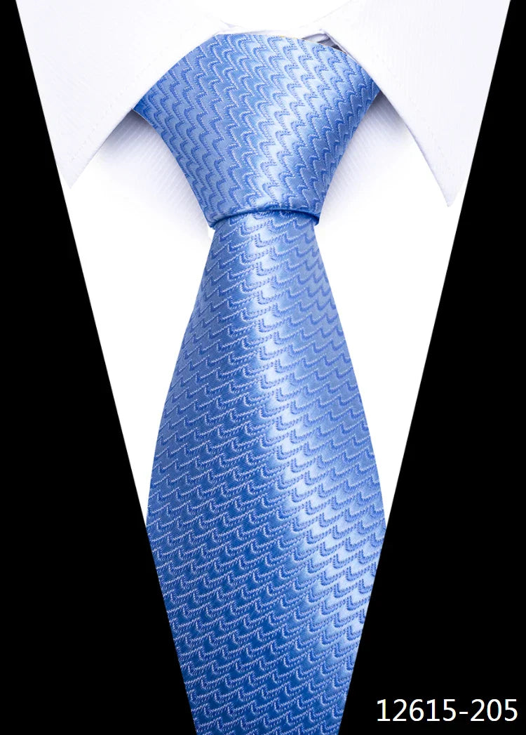 Tie For Men Newest design Luxurious 7.5 cm Necktie Shirt Accessories Striped Dark Red Man's New Year's Day
