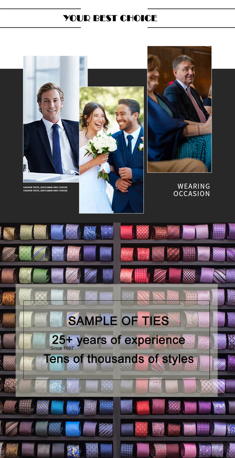 Luxury 8CM Mens Necktie Plaid & Checks Ties For Man Groom Groomsman Jacquard Woven Ascot Formal Business Party Accessories
