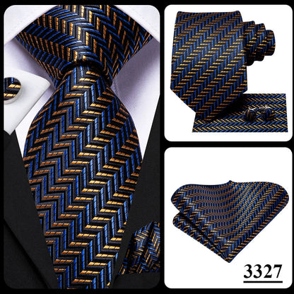 Hi-Tie Blue Business Solid 100% Silk Men's Tie NeckTie 8.5cm Ties for Men Formal Luxury Wedding High Quality Gravata