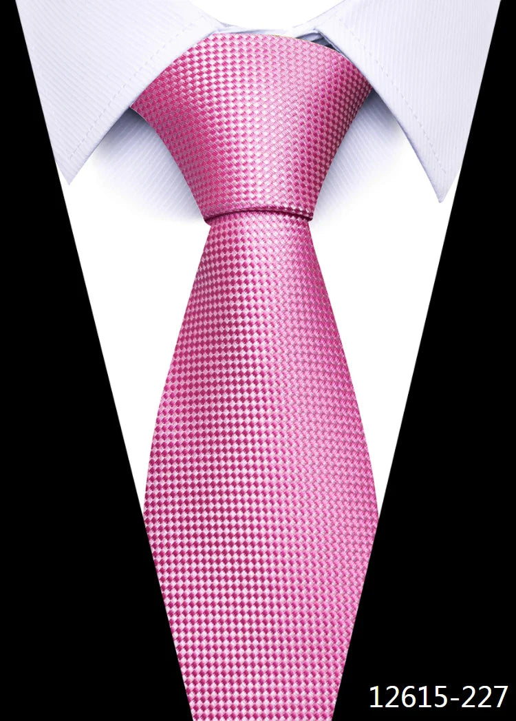 Tie For Men Newest design Luxurious 7.5 cm Necktie Shirt Accessories Striped Dark Red Man's New Year's Day