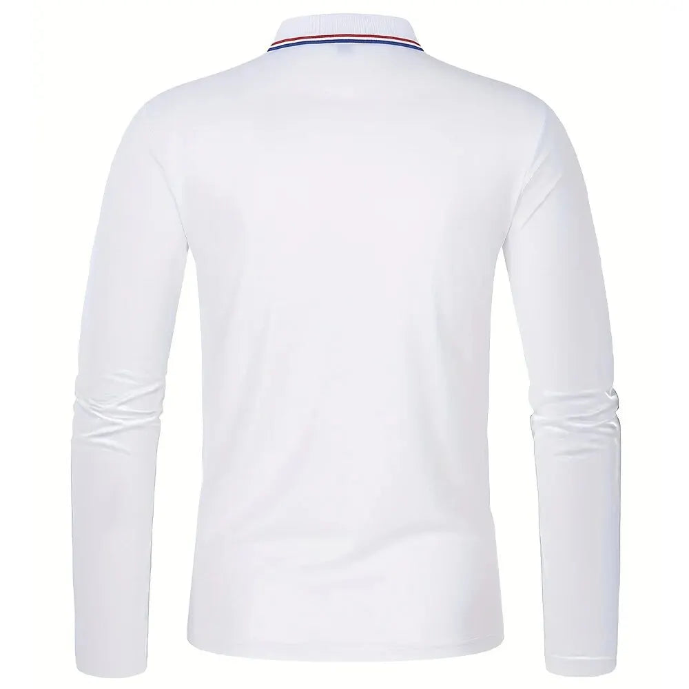 Men's Spring and Autumn Casual Breathable Comfortable Polo Shirt Hot Selling Fashion Men's Business Long Sleeve T-Shirt