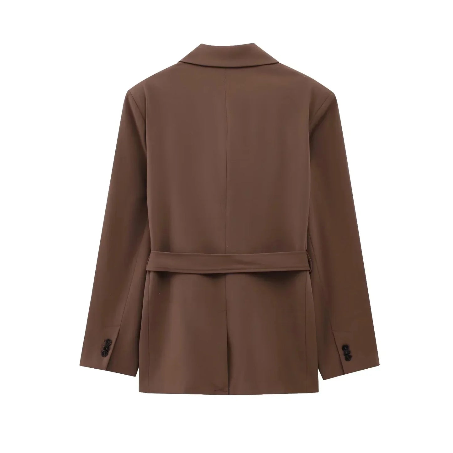 KONDALA Office Lady Casual Chic Solid Women Suit Single Button Sashes Loose Blazer Zipper Pants Fashion 2025 Autumn Winter Sets