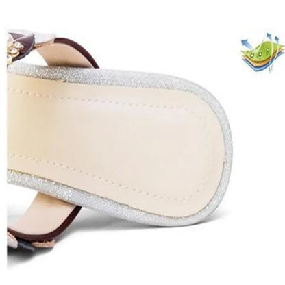 Pointed Designer Slides Fashion Rhinestones Non-Slip Women Slippers Elegant High Heel Outdoor Pearl Party Shoes