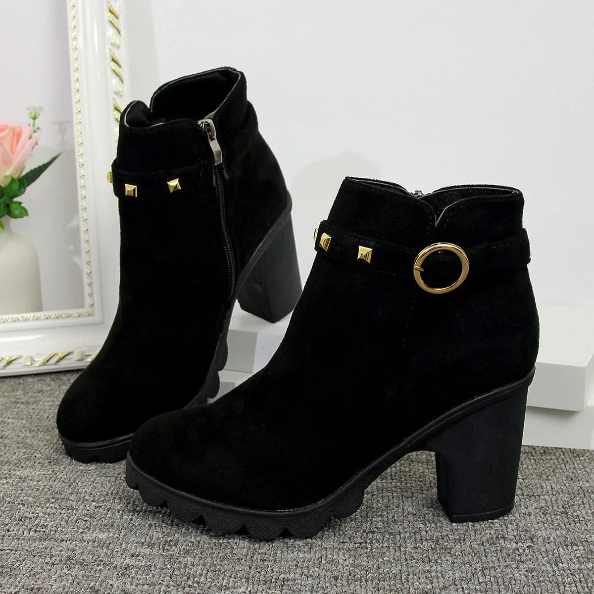 2024 New Spring Winter Women Boots High Quality Lace-up European Ladies Shoes for Women High Heels Women Boots Fast Delivery