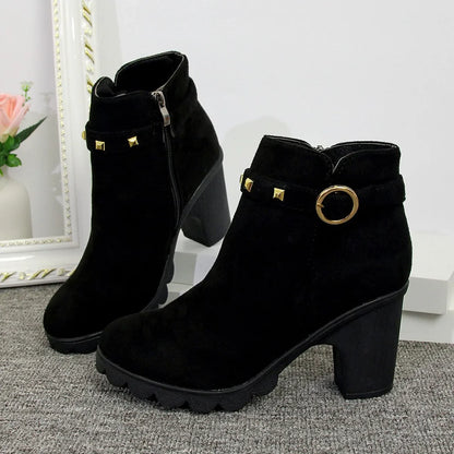 2024 New Spring Winter Women Boots High Quality Lace-up European Ladies Shoes for Women High Heels Women Boots Fast Delivery