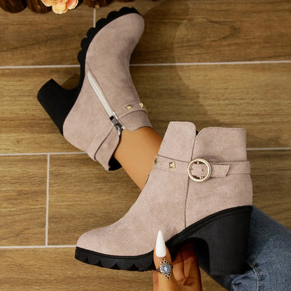 2024 New Spring Winter Women Boots High Quality Lace-up European Ladies Shoes for Women High Heels Women Boots Fast Delivery