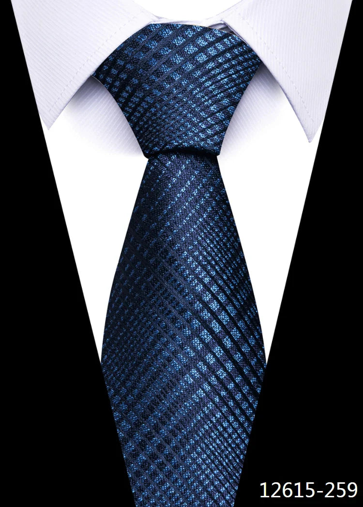 Hot Sale Brand New Style Tie Blue Golden Stripe Suit Accessories Necktie Men Gravata Fit Wedding Holiday Present