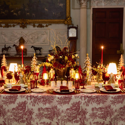Burgundy & Gold Eloise Linen Placemats (Set of 4)