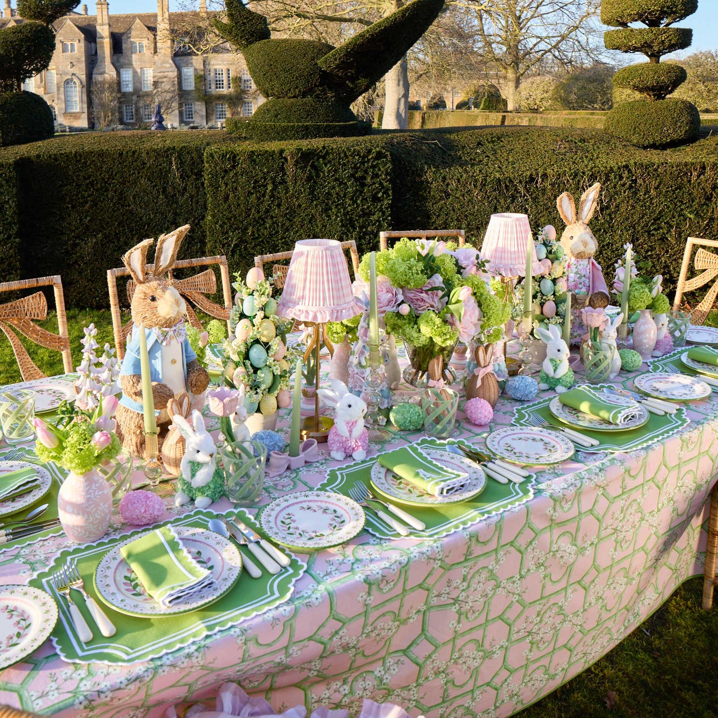 Green & Pink Josephine Garland Starter Plates (Set of 4)
