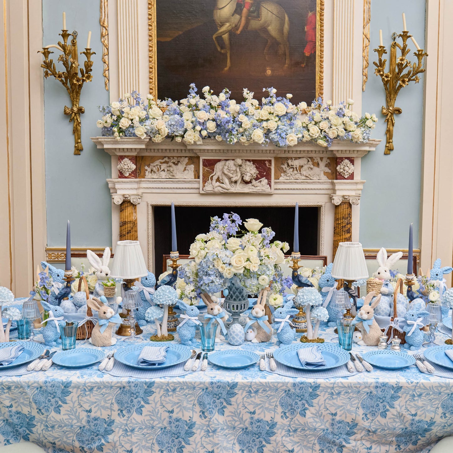 Blue Eloise Gingham Placemats & Napkins (Set of 4)