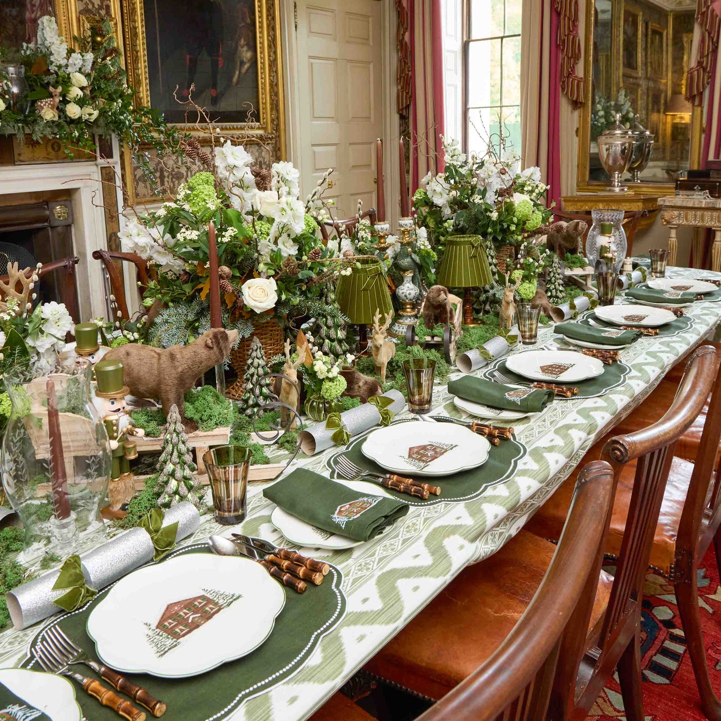 Forest Green Eloise Linen Placemats (Set of 4)
