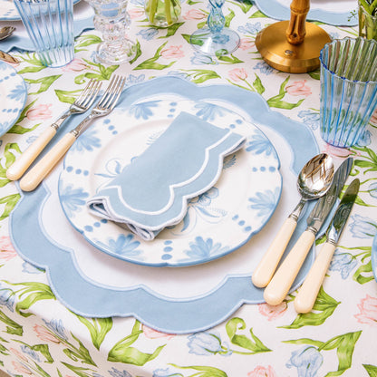 Blue Serena Appliqué Napkins (Set of 4)