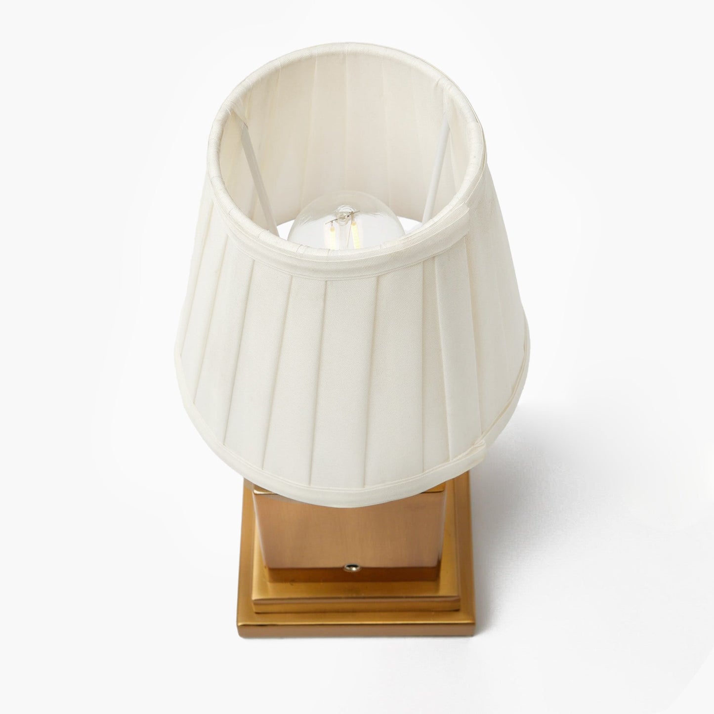 Square Rechargeable Lamp with Cream Shade (15cm)
