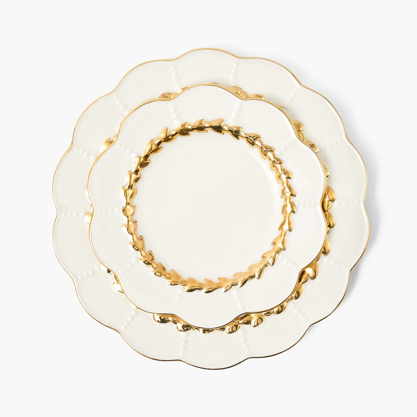 Gold Laurel Starter Plates (Set of 4)