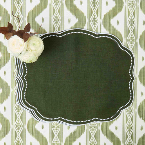 Forest Green Eloise Linen Placemats (Set of 4)